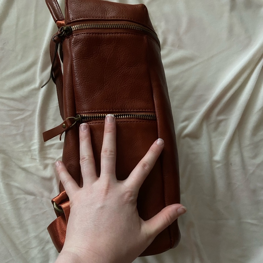Brown Leather Backpack - Picture 4 of 11